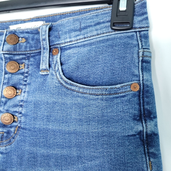 MADEWELL Women's 9" Mid  Rise Skinny Crop Button Fly Jeans Size 25 - Picture 6 of 16
